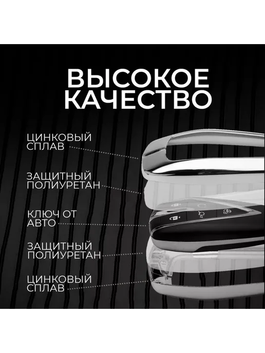 KeyCase Чехол на ключ авто Beijing BAIC U5 Plus, X7, X75, BJ40, серый, фото 7