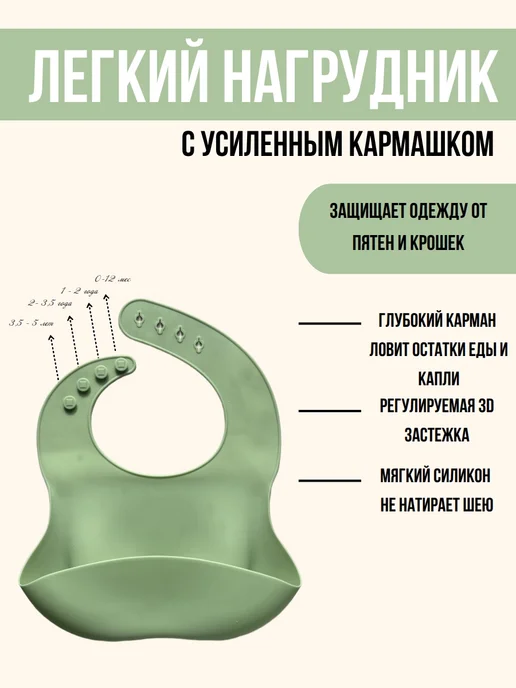 КуралЕсик Набор детской посуды для кормления силиконовый " Лапка", зеленый, фото 3