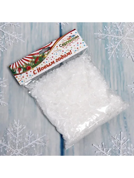 Серпантин Декоративный снег для творчества 16х16 см, 16x16 см, фото 3