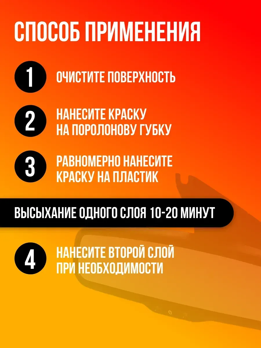 Краска для пластика автомобиля черная 45 гр фото 2