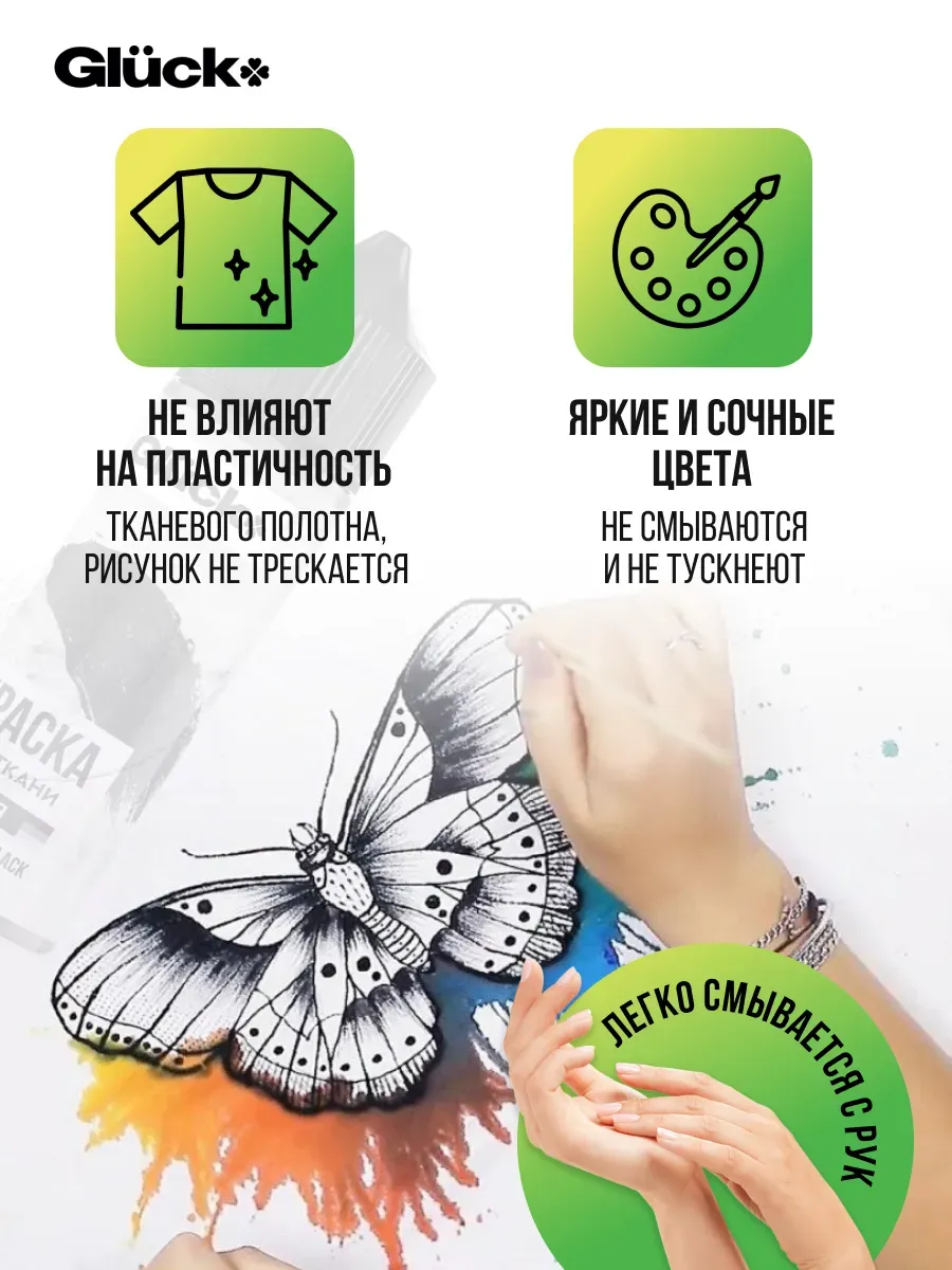 Краска для ткани черная 45 гр фото 2