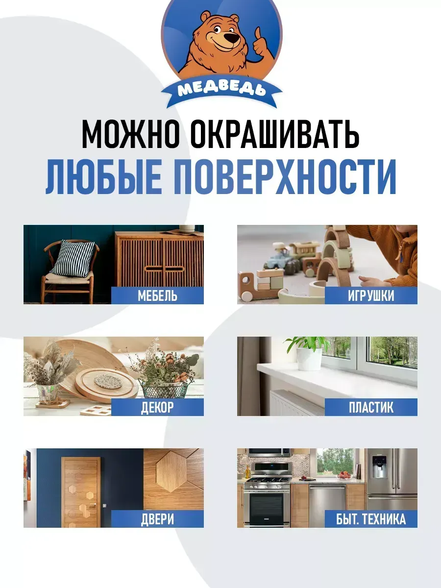Краска для мебели и дерева белоснежная без запаха фото 7