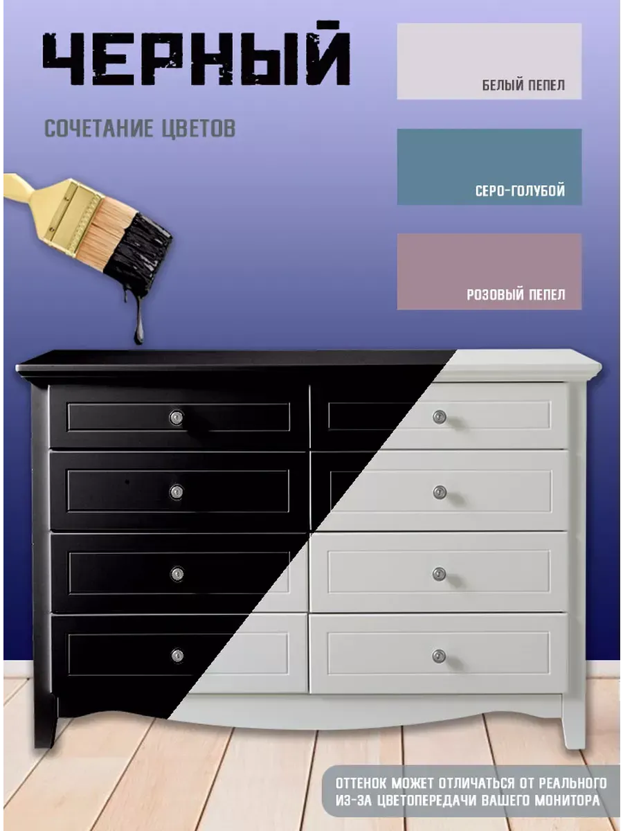 Краска для мебели и декора,черный фото 2