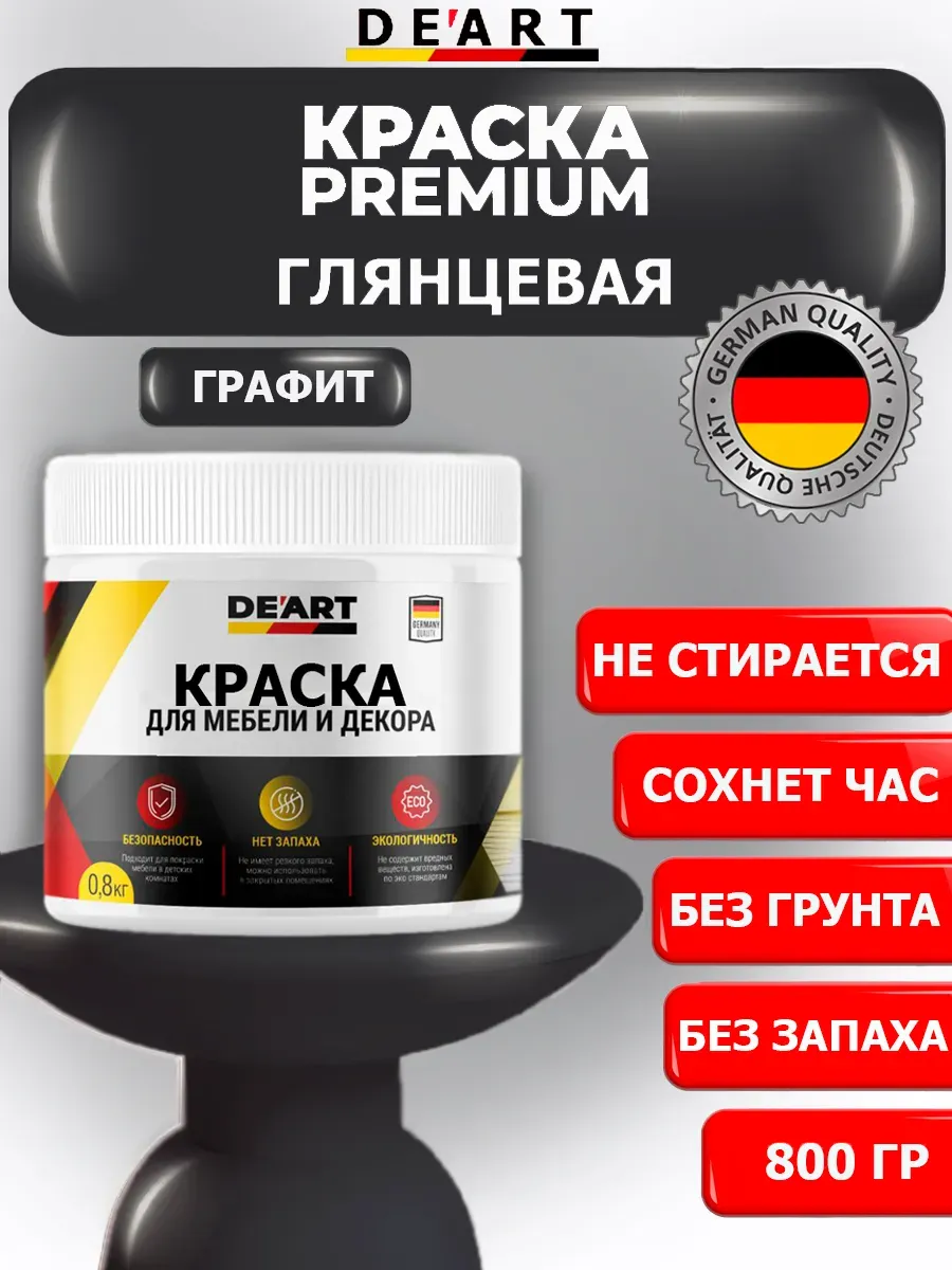 Краска для мебели глянцевая графит