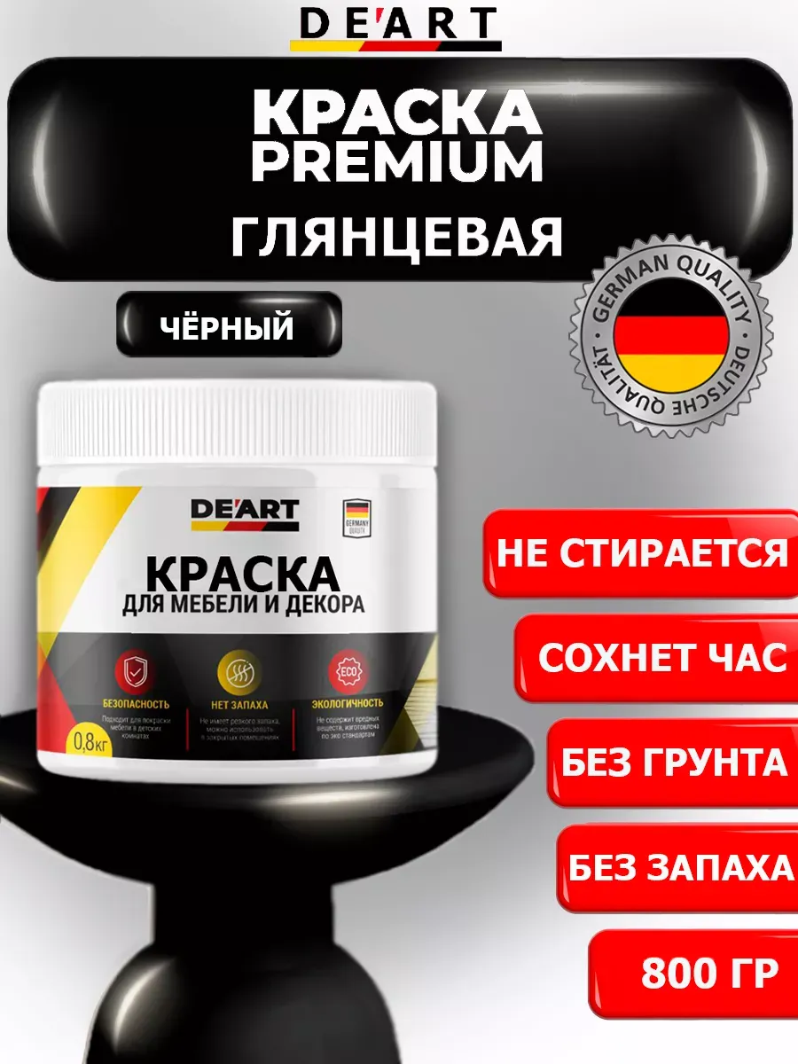 Краска для мебели глянцевая черная