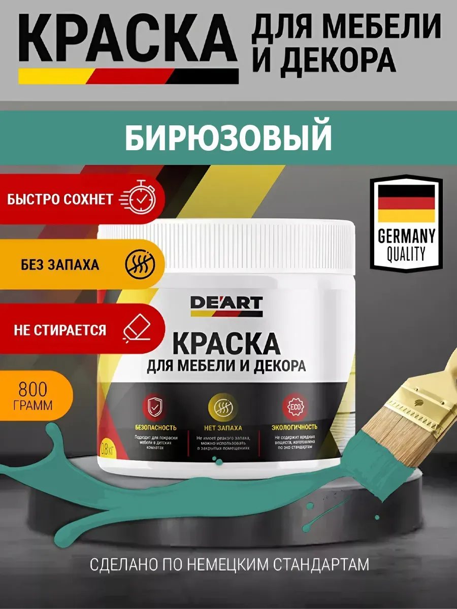 Краска для мебели и декора бирюзовый