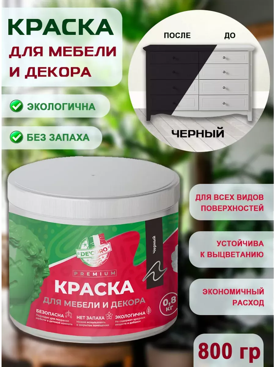Краска для мебели и декора,черный