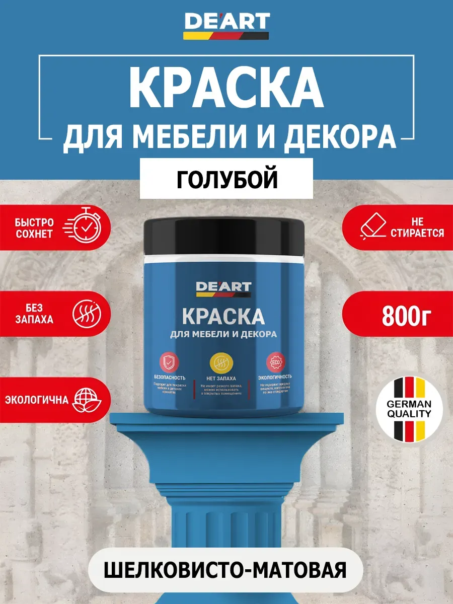 Краска для мебели без запаха по дереву голубой