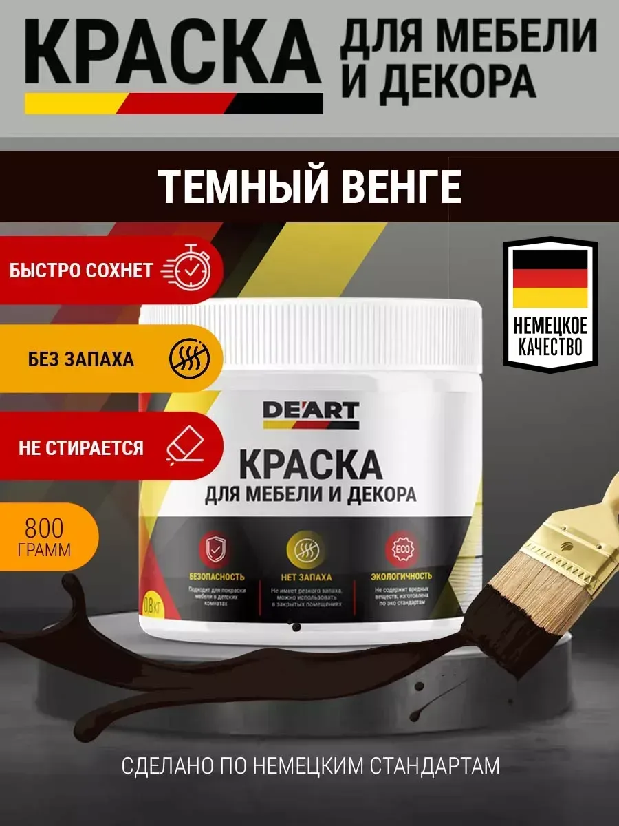 Краска для мебели и декора венге тёмный