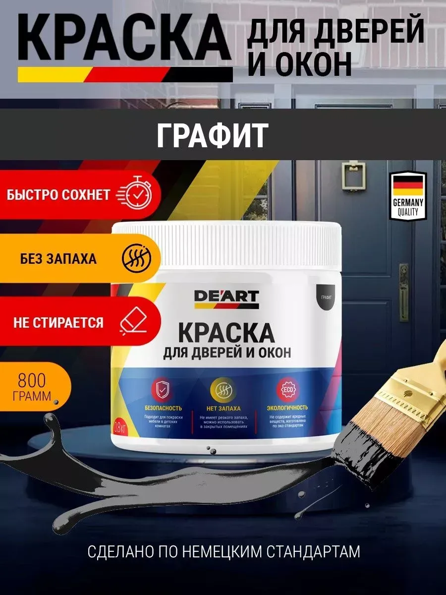 Краска для дверей деревянных и окон матовая без запаха