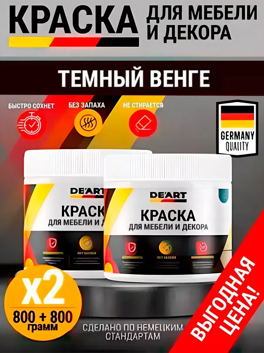 Краска для мебели и декора венге тёмный