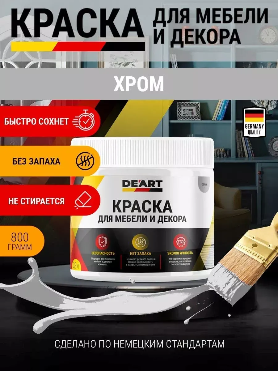 Краска для мебели и интерьера по дереву матовая без запаха