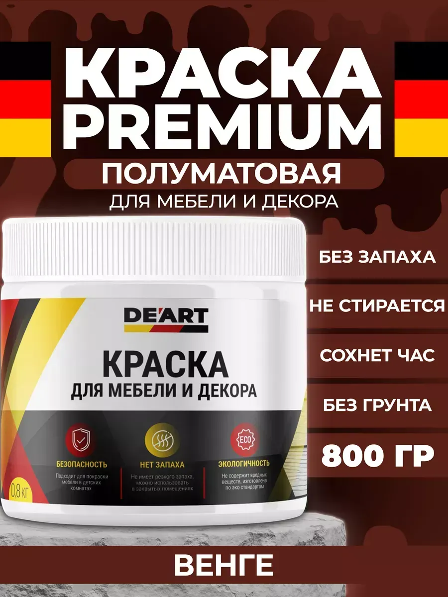 Краска для мебели и дерева, полуматовая венге