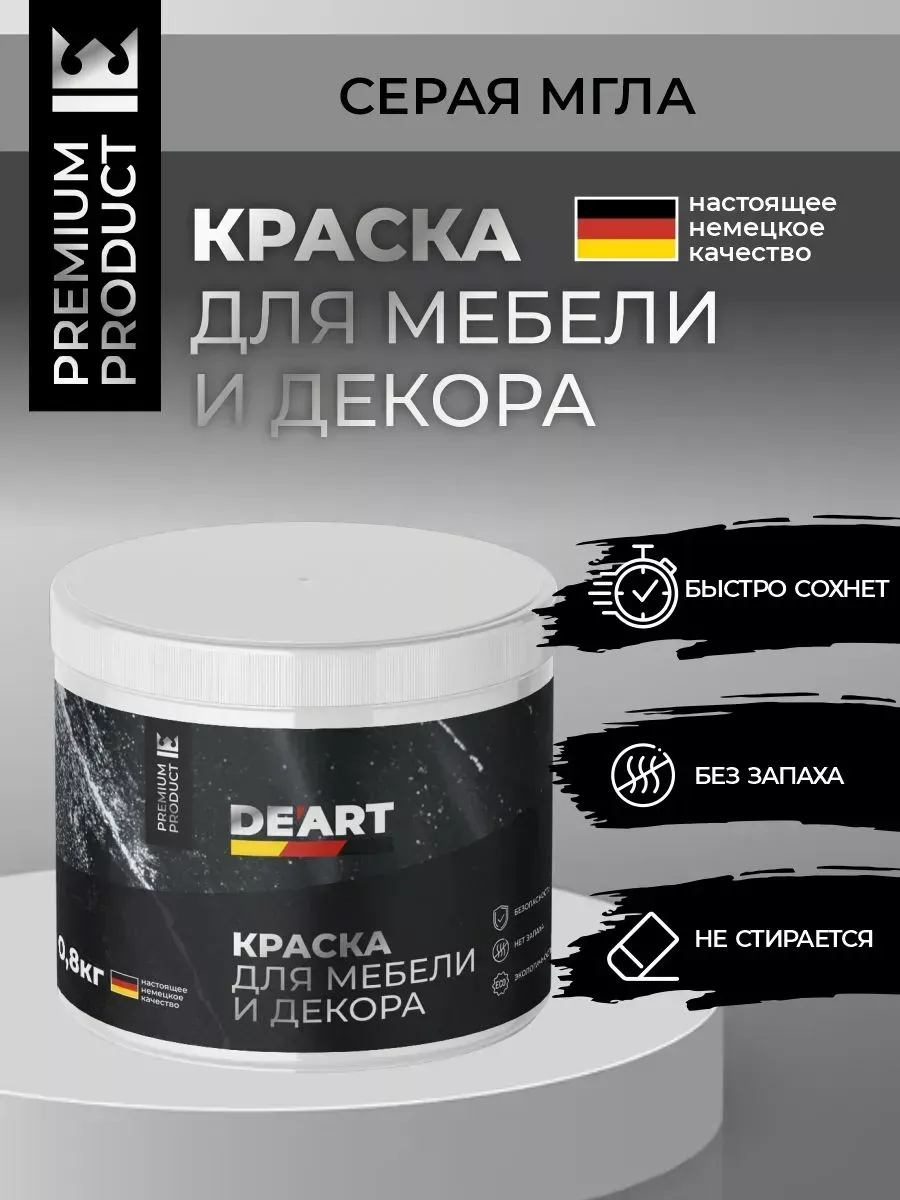 Меловая краска для мебели и дерева без запаха быстросохнущая