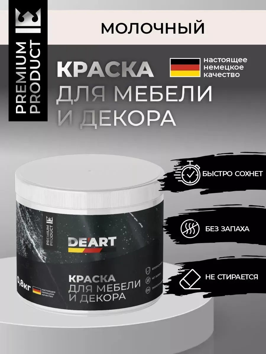 Меловая краска для мебели и дерева без запаха быстросохнущая