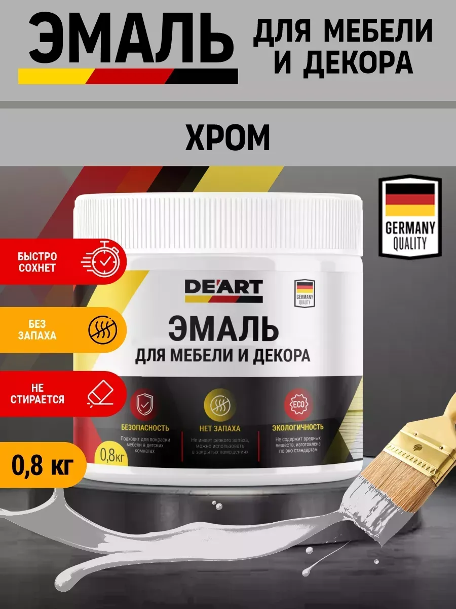 Эмаль для мебели и декора ,хром