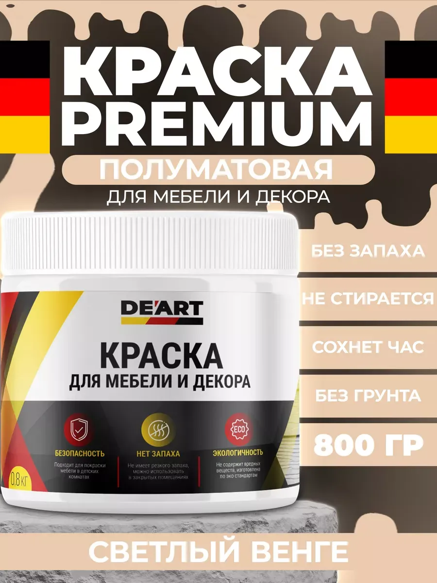 Краска для мебели, полуматовая светлый венге