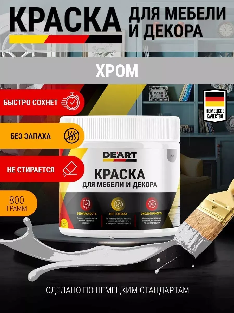 Краска для мебели и интерьера по дереву матовая без запаха