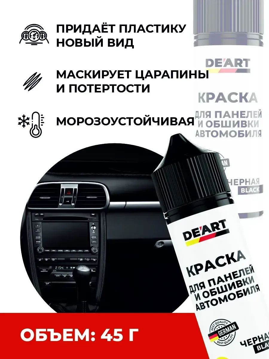 Краска для панелей и обшивки автомобиля черная фото 4