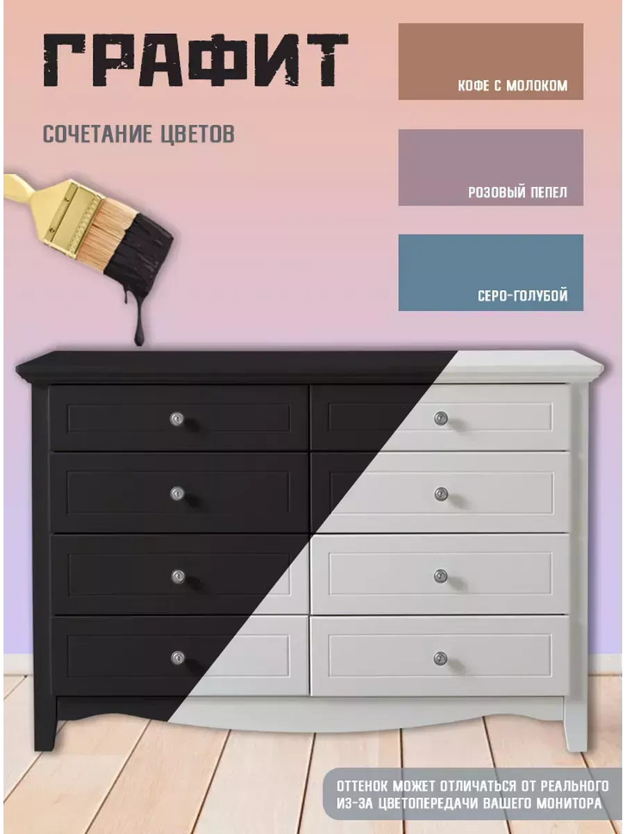 Краска для мебели и декора,графит фото 2