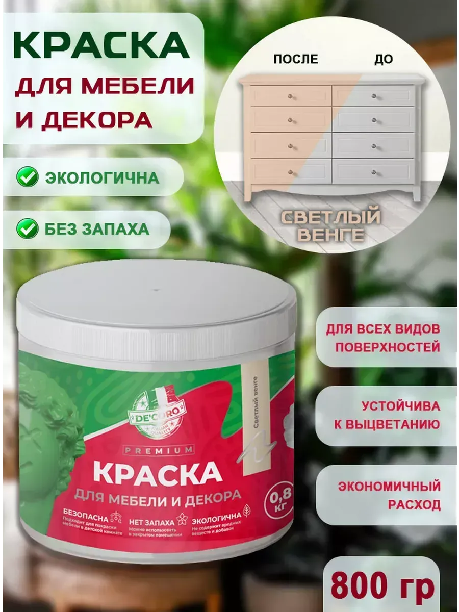 Краска для мебели и декора,светлый венге