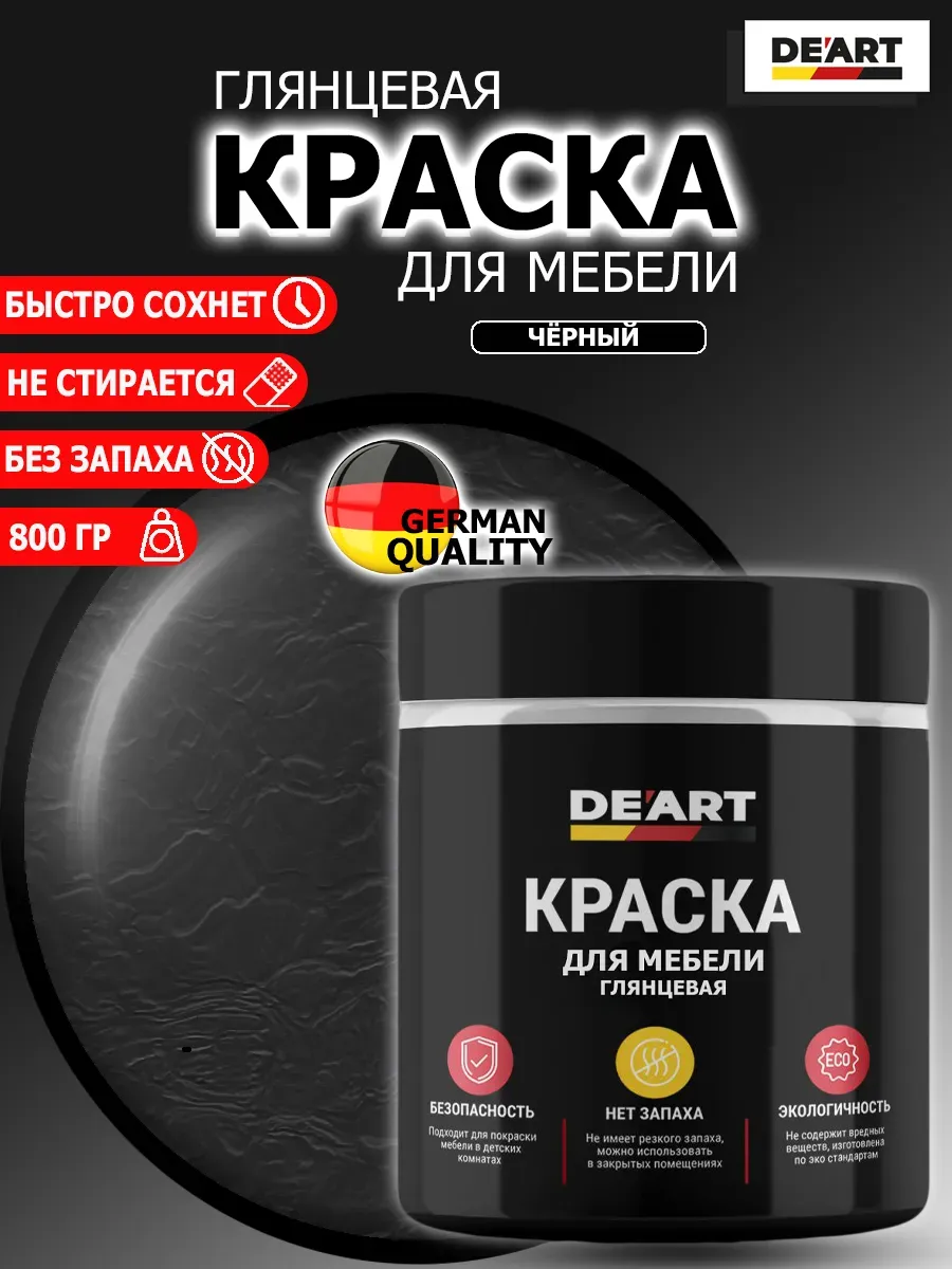 Краска для мебели глянцевая черный