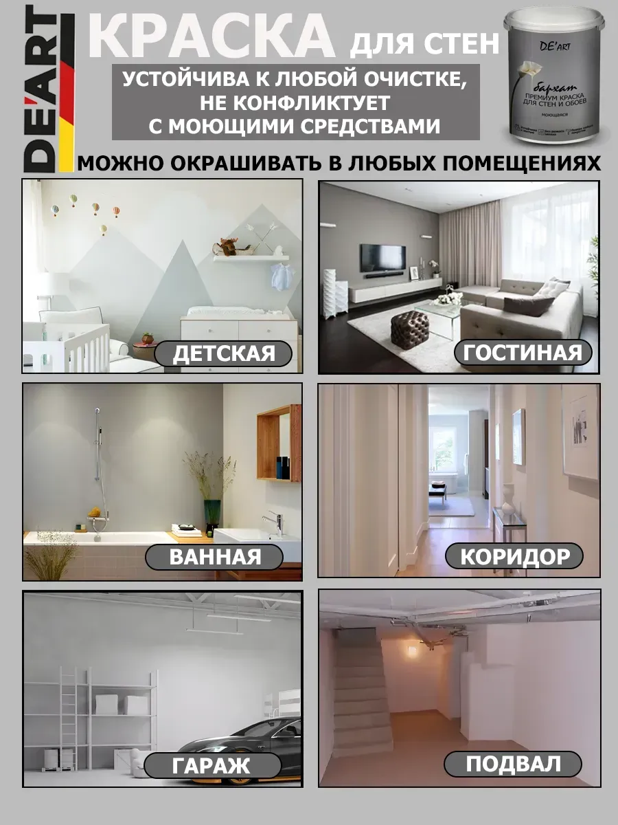 Краска для стен 7,3 кг, серый фото 2