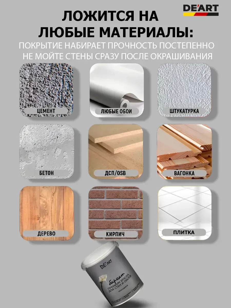 Краска для стен 7,3 кг, белый жемчуг фото 5