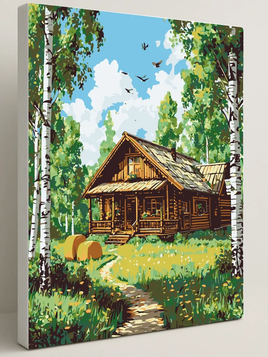 Картина по номерам - Лето на хуторе — 40×50 см