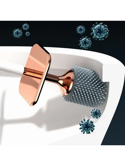 Силиконовая щетка для унитаза белая Silicone brush head, белый, фото 8