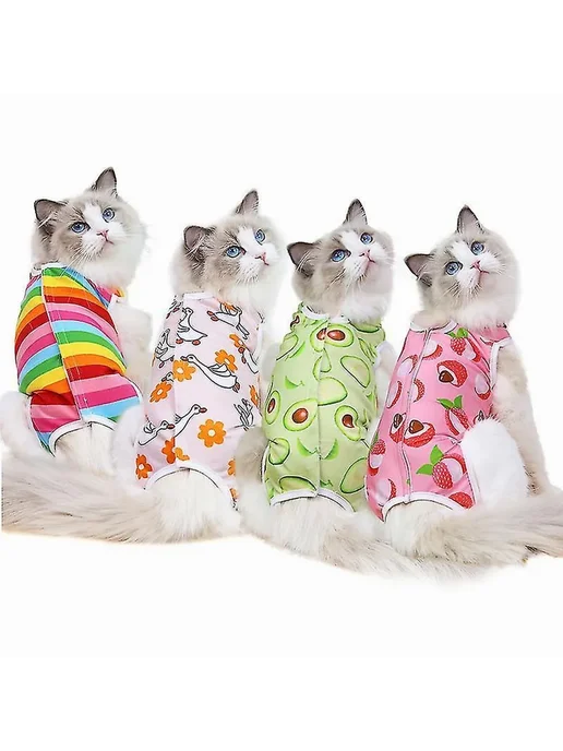 Костюм для кошки после операции защитный Р S Цв Rainbow, вариант, фото 3
