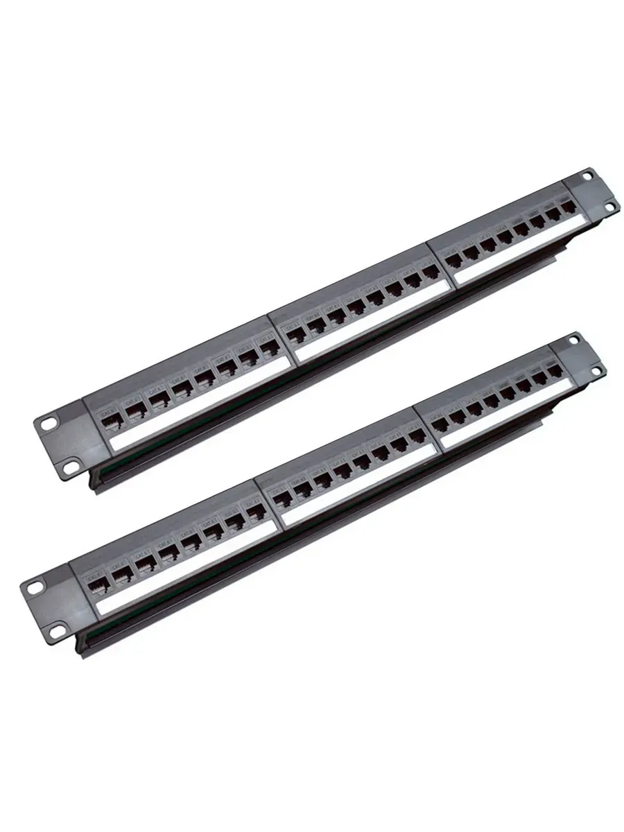 Коммутационная панель CAT6 24 порта 1U, без экрана черная
