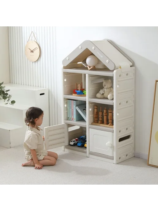 UNIX Kids Стеллаж для игрушек House (2 ящика) Grey, серый, фото 4