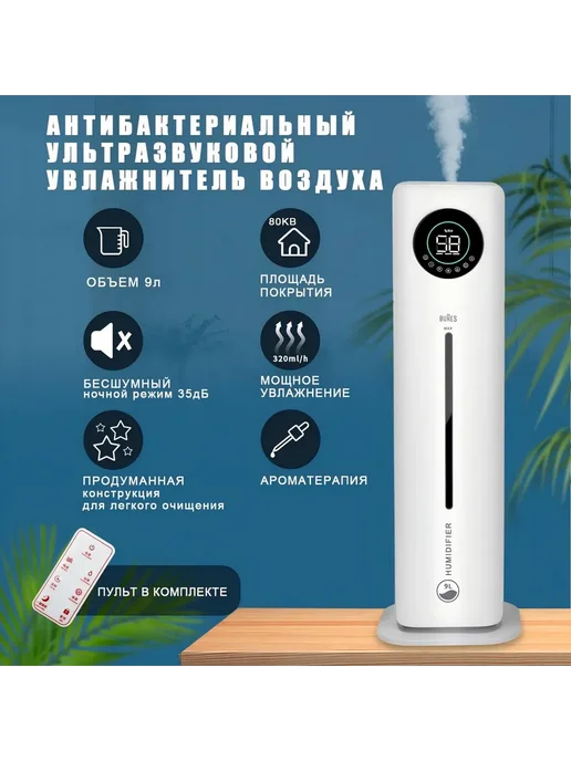 Водяной Тепловентилятор Обогрев до 80м² Шум 35дБ Белый, 80 м