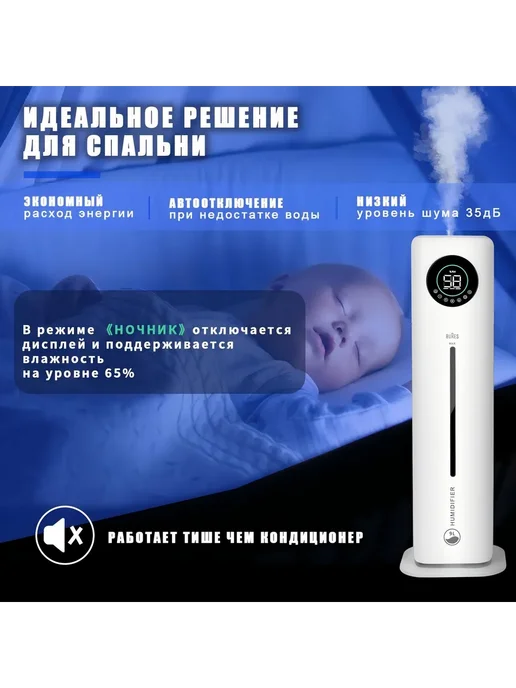 Водяной Тепловентилятор Обогрев до 80м² Шум 35дБ Белый, 80 м, фото 4