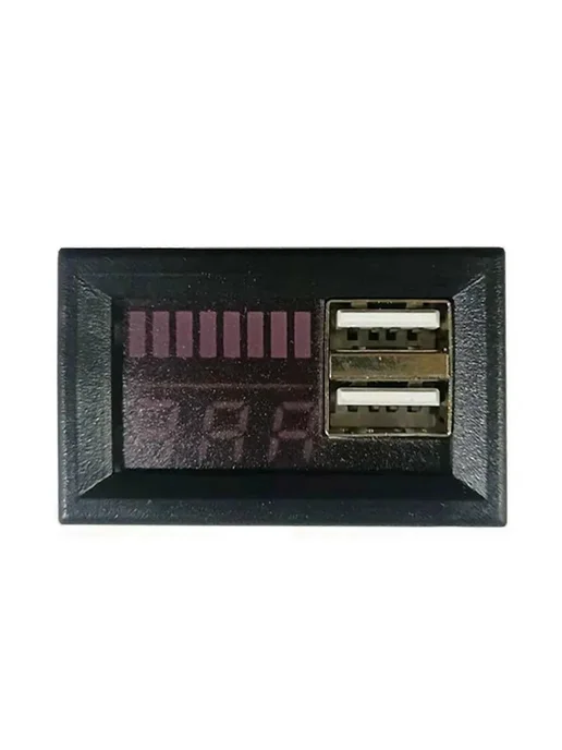 USB 5V 2.4A Вольтметр для авто 12-24V Цв. Синий, синий, фото 2
