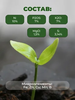 Удобрение ому "Газонное" 3 кг (3 шт по 1 кг) Буйские удобрения. Вид 3.