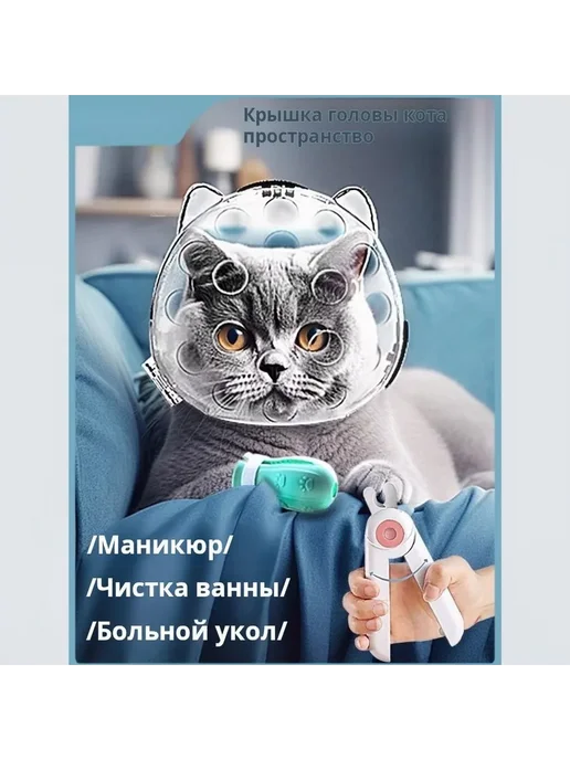 Прозрачный ABS шлем для кошек L, вариант, фото 6