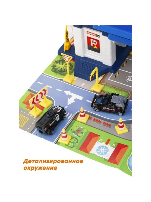 Многоуровневая парковка Пожарная для машинок оранжевый, оранжевый, фото 6