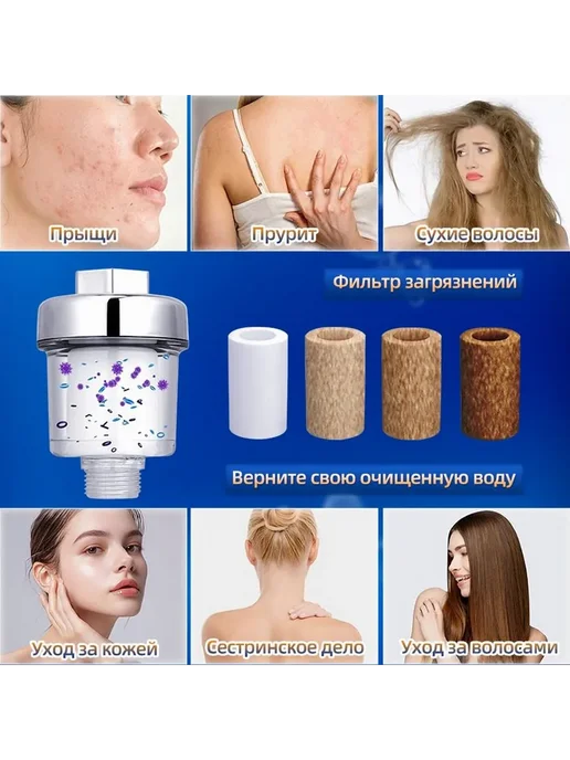 Фильтрующие элементы для душа многоразовые 4шт, 4 шт, фото 5