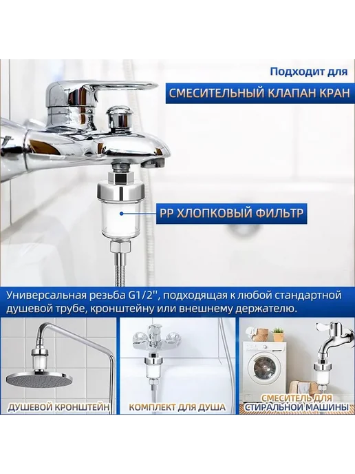 Фильтрующие элементы для душа многоразовые 4шт, 4 шт, фото 6