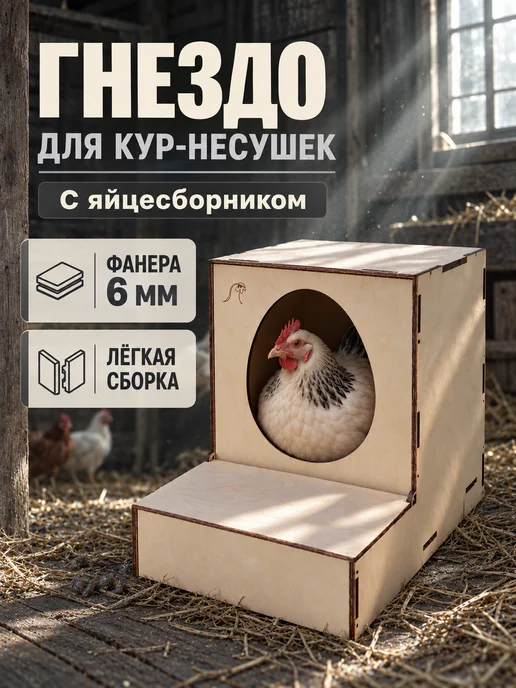 Гнездо для кур с яйцесборником, бежевый, в упаковке 3,5 кг