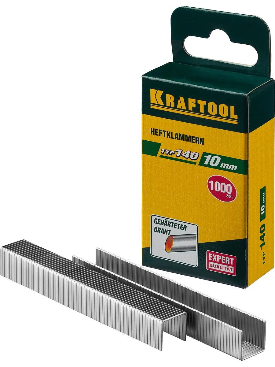 Скобы для степлера тонкие тип 140,10 мм,1000 шт. KRAFTOOL