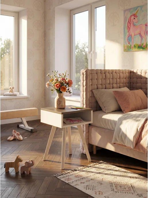 ScandiEcoWood Тумба прикроватная дизайнерская - Тапер 350, белый, фото 8