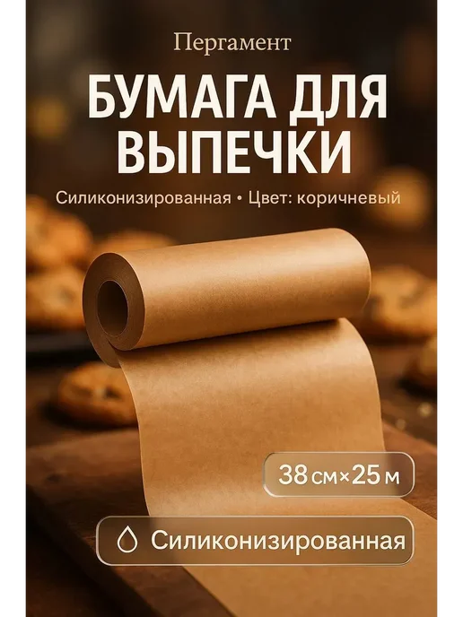 KJO309 Бумага для выпечки, силиконизированная пергамент, желтый