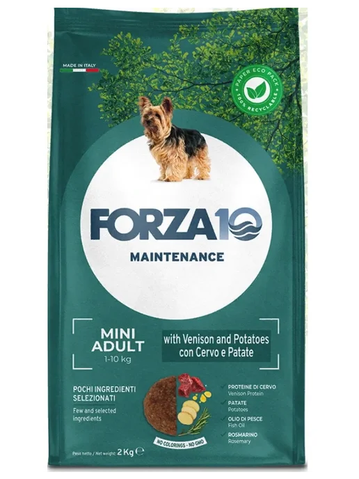 Сухой корм Forza 10 Maintenance Картофелем для собак, мелкие, оленина, 2 кг