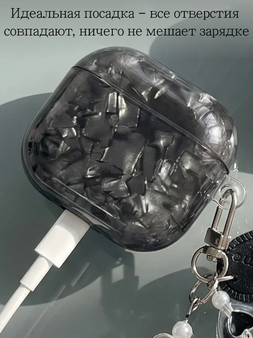 Qapla чехол на airpods 4 кейс для наушников аирподс, черный, фото 4
