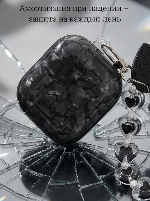 Qapla чехол на airpods 4 кейс для наушников аирподс, черный, фото 5