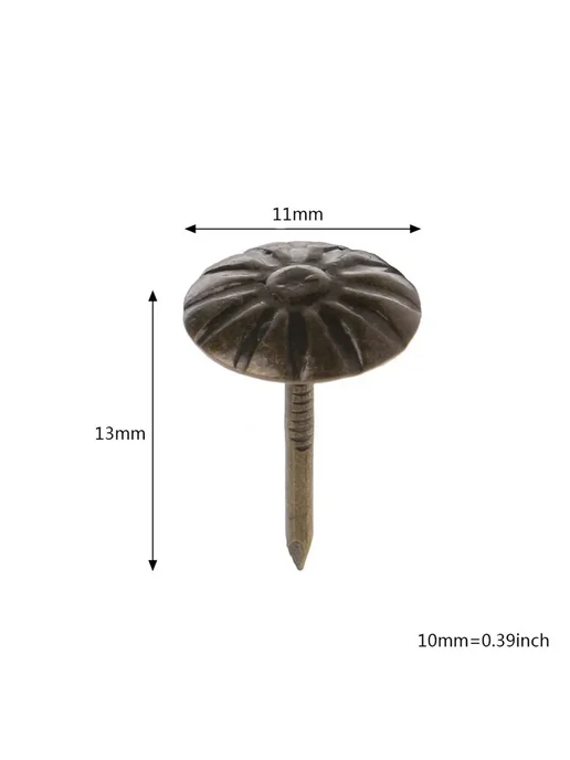 Гвозди для обивки мебели 100 шт, антикварные, 15мм 100шт, 100 шт, 100 шт, фото 7