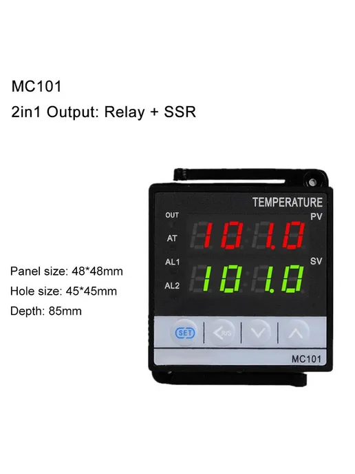 PID-термостат MC101 Реле SSR 85-265В Универсальный вход 50мм, вариант, фото 3